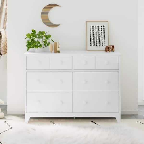 Moss 6-Drawer White Dresser