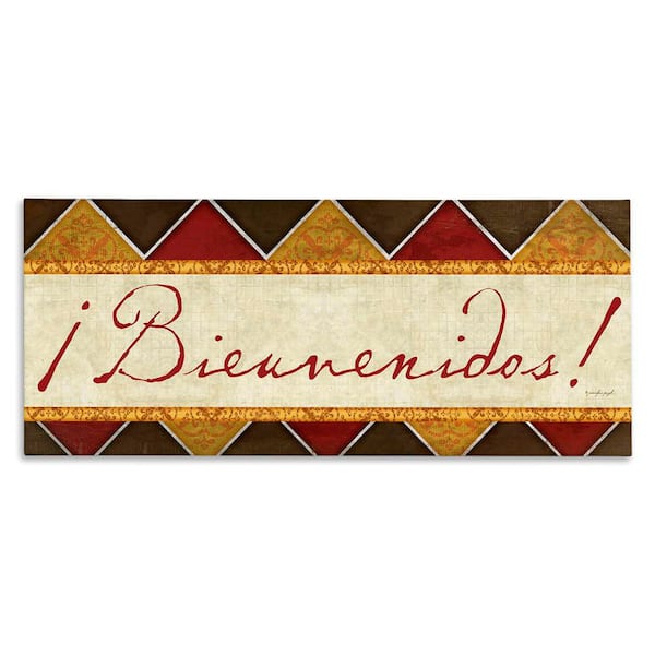 Stupell Industries Welcome Phrase Traditional by Jennifer Pugh Gallery Wrapped Unframed Typography Graphic Art Print 20 in. x 48 in.