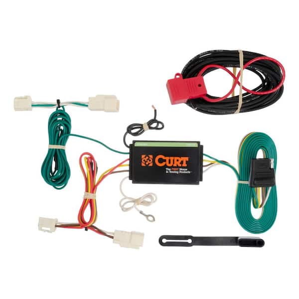 CURT Custom Vehicle-Trailer Wiring Harness, 4-Way Flat Output, Select Mitsubishi Outlander, Quick Electrical Wire T-Connector