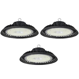 150W Integrated LED Dimmable Balck High Bay Light, 24000LM 5000K Daylight, Commercial UFO High Bay Light, IP65, (3Pack)