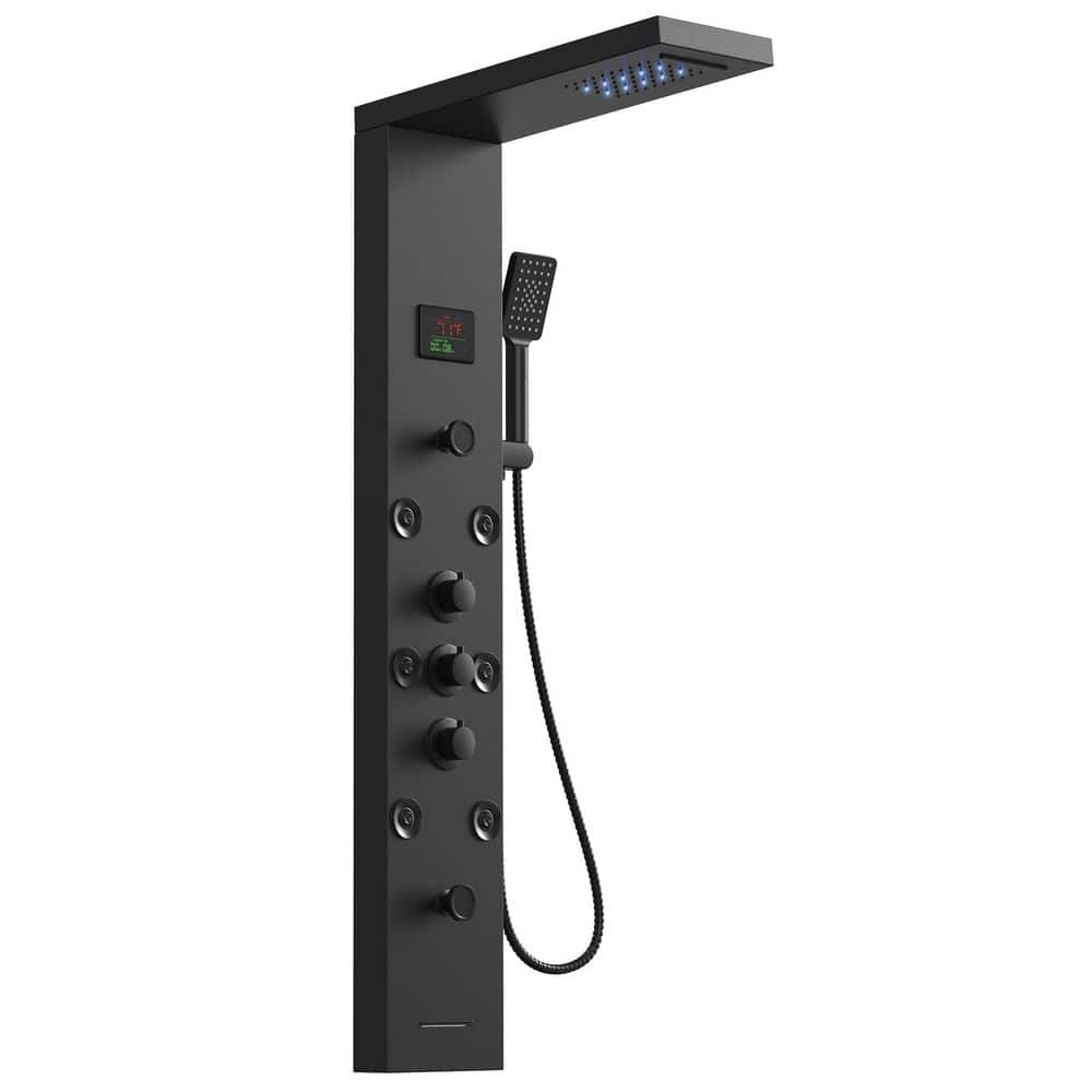5 in 1 Shower Panel Tower System with LED Rain Waterfall Shower Head and Adjustable Massage Body Jets price history on PriceWatchPro
