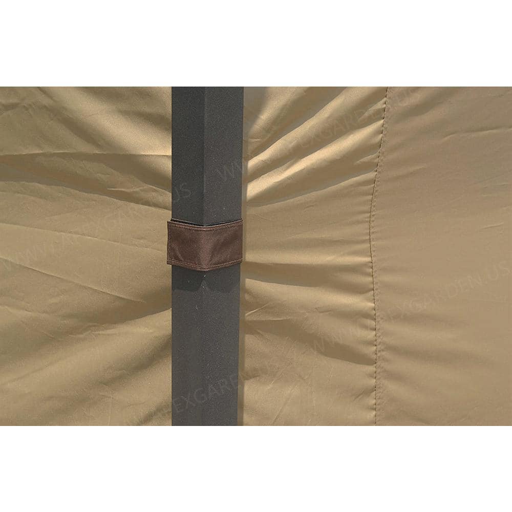 Beige Polyester Privacy Curtain Set for 10' x 12' Gazebo