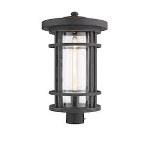 Jordan 20 in. 1-Light Bronze Aluminum Hardwired Outdoor Weather Resistant Post Light Round Fitter with No Bulb Included