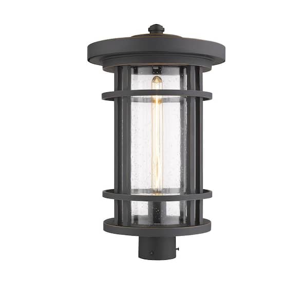 Unbranded Jordan 20 in. 1-Light Bronze Aluminum Hardwired Outdoor Weather Resistant Post Light Round Fitter with No Bulb Included