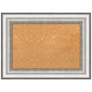 Salon Silver 23.25 in. x 17.25 in. Framed Corkboard Memo Board