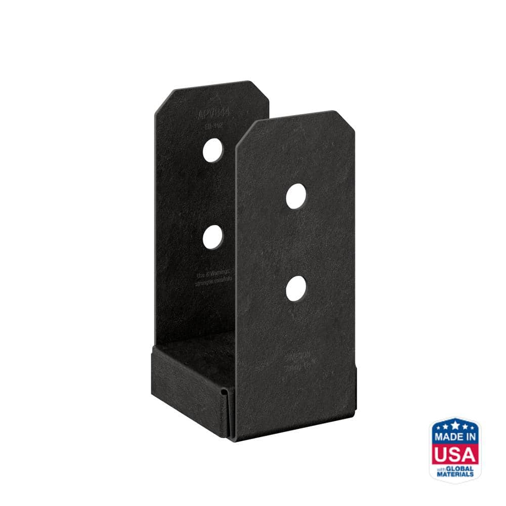 Simpson Strong-Tie Outdoor Accents Avant Collection ZMAX, Black  Powder-Coated Post Base for 4x4 Nominal Lumber APVB44 - The Home Depot