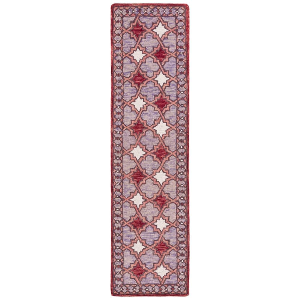 SAFAVIEH Aspen 2 ft. x 9 ft. Red/Pink Transitional Floral Runner Rug ...
