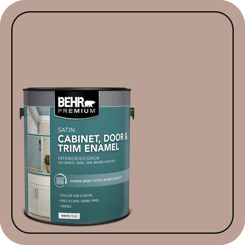 BEHR PREMIUM 1 gal. #N190-4 Rugged Tan Satin Enamel Interior