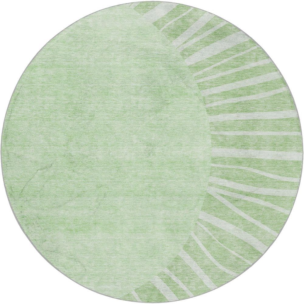 Dream Shag Premium Machine Washable Abstract ADS668 Aloe 8 ft. x 8 ft. Round Rug price history on PriceWatchPro
