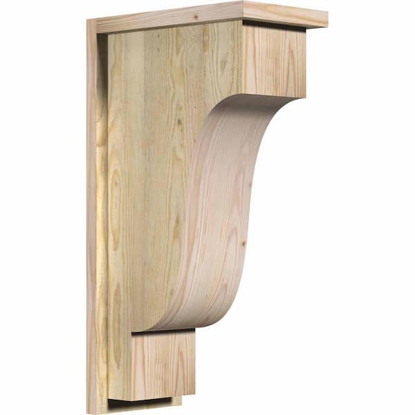 Ekena Millwork 8 in. x 14 in. x 26 in. Newport Rough Sawn Douglas Fir Corbel with Backplate
