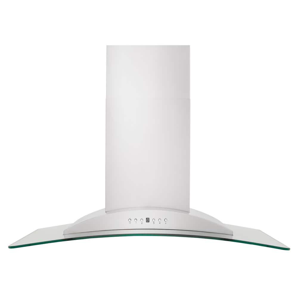 36" Stainless Steel and Glass Convertible Wall Mount Range Hood