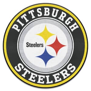 NFL Pittsburgh Steelers Black 2 ft. Round Area Rug