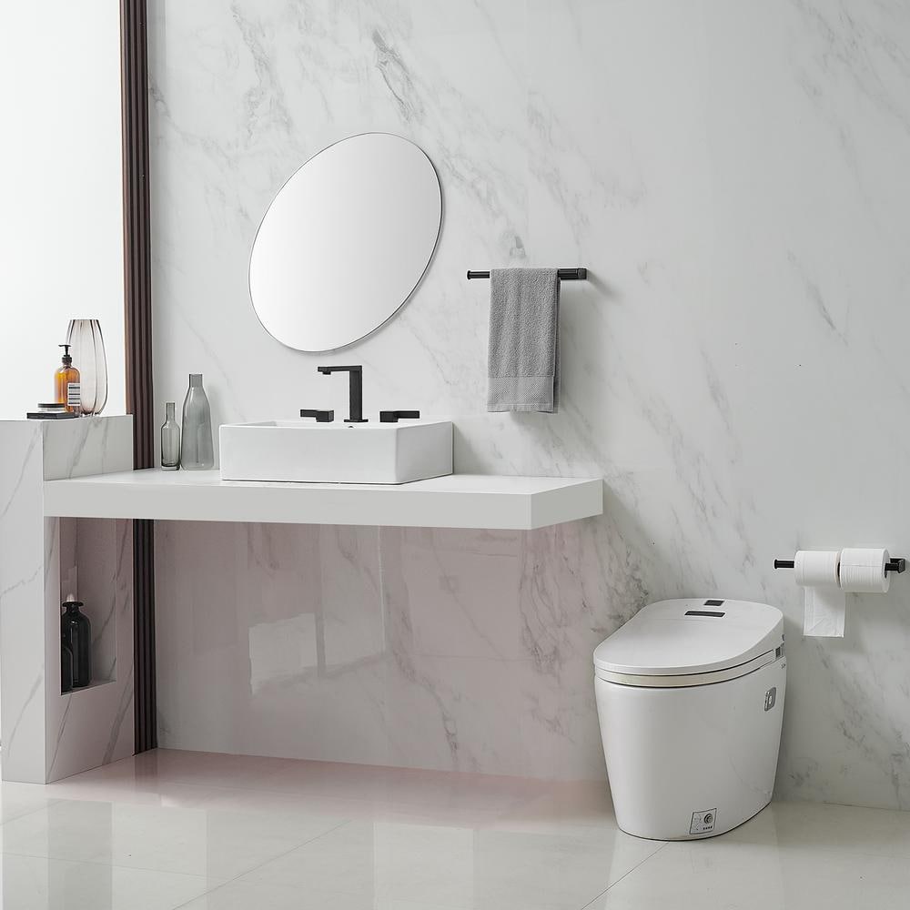 Matte Black Widespread Double Handle Bathroom Faucet with Drain Kit