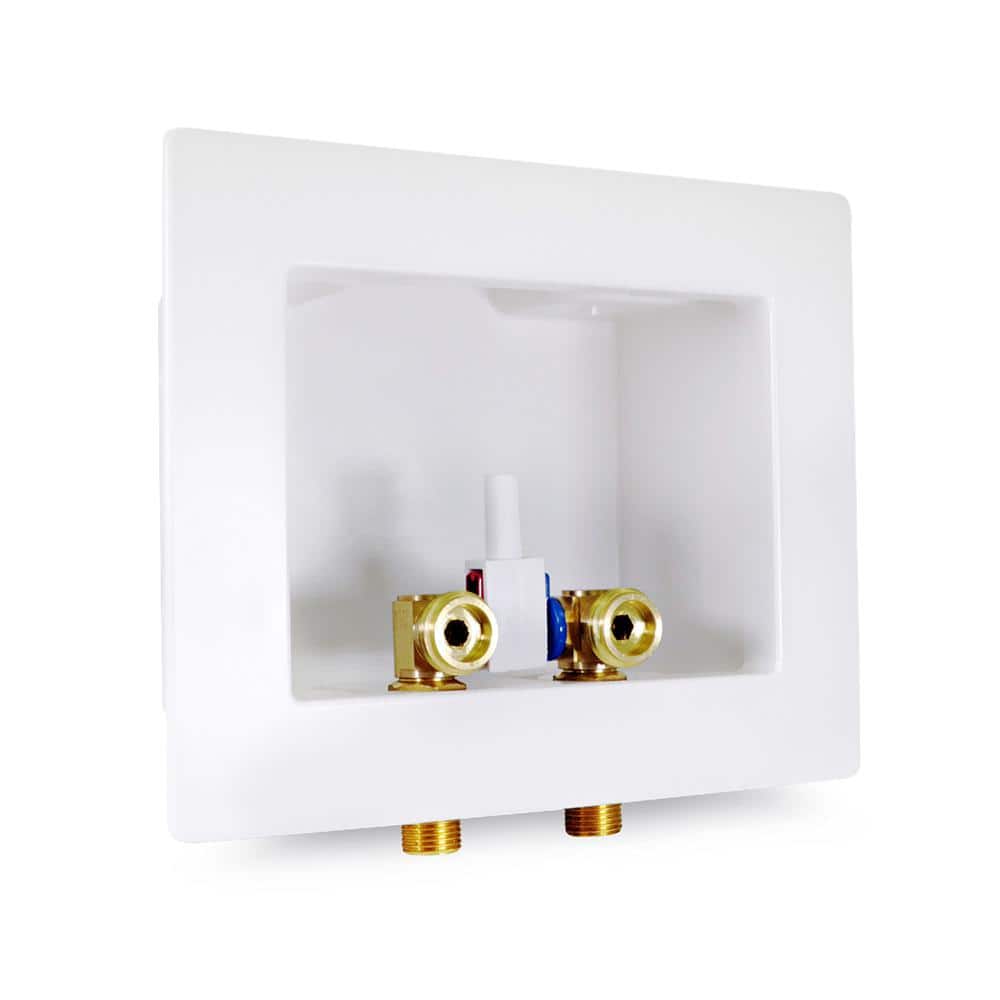 1/2 in. Sweat/ MIP Brass Valve Fittings in White ABS Plastic Washing Machine Dual Outlet Box price history on PriceWatchPro
