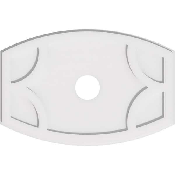 Ekena Millwork 28 in. W x 18-5/8 in. H x 4 in. ID x 1 in. P Kailey Architectural Grade PVC Contemporary Ceiling Medallion