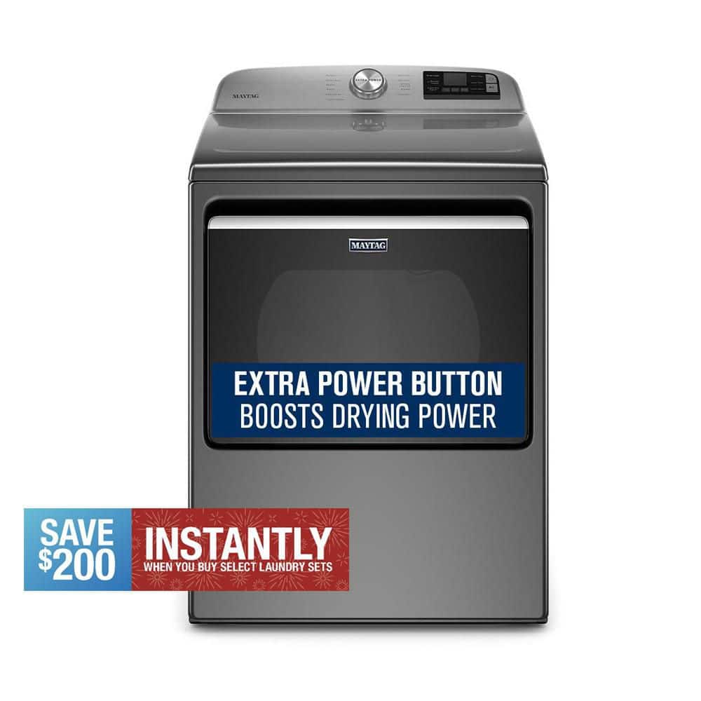 7.4 cu. ft. 240-Volt Metallic Slate Smart Capable Electric Dryer with Hamper Door and Advanced Moisture Sensing