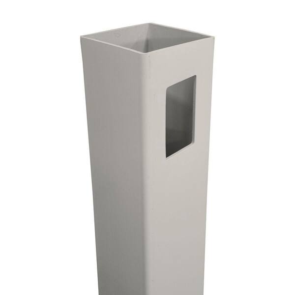 Weatherables 4 in. x 4 in. x 7 ft. Tan Vinyl Fence End Post