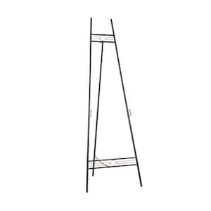 Black Metal Tall Free Standing Adjustable Display Stand 3-Tier Geometric Easel with Chain Support
