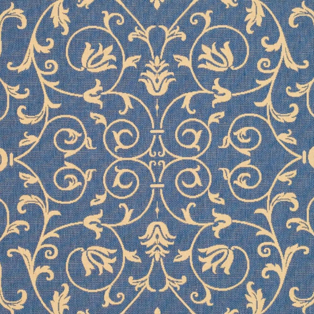 Sisal Weave Blue/Natural Synthetic Indoor/Outdoor Area Rug 9' x 12'