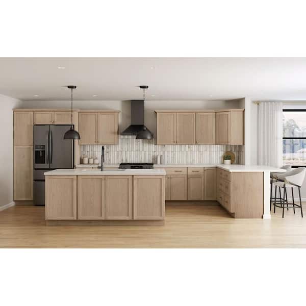 Sinclair 24 in. W x 12 in. D x 30 in. H Assembled Wall Kitchen Cabinet in Shaker Light Oak