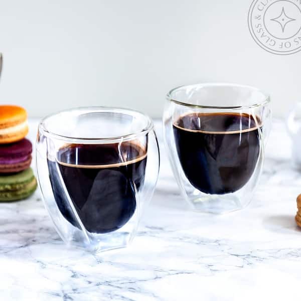 Joyjolt Stoiva Double Walled Espresso Glass Cups - Set Of 8