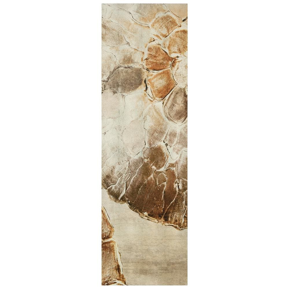 Golden Layers II 72" x 22" Gold Shagreen Abstract Canvas Wall Art