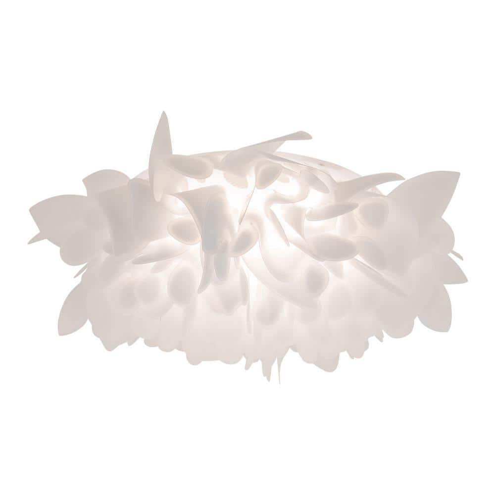 OUKANING 20.86 in. White Modern Flush Mount Ceiling Light with