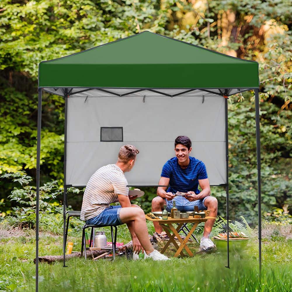 6 ft. x 4 ft. Green Instant Canopy Pop Up Tent with Adjustable Sun Wall, Mesh Pocket, Carry Bag price history on PriceWatchPro