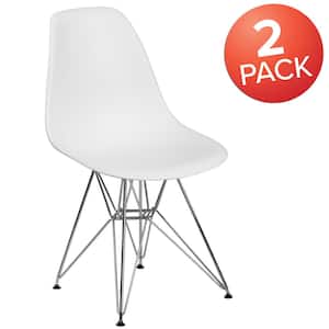 White Plastic Party Chairs (Set of 2)