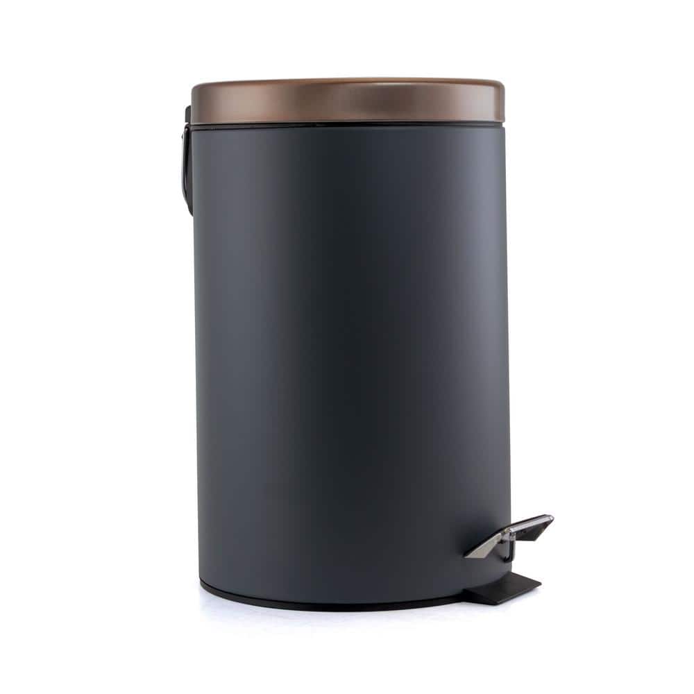 Elama Waste Basket with Step-On Pedal in Gray and Copper 985111716M
