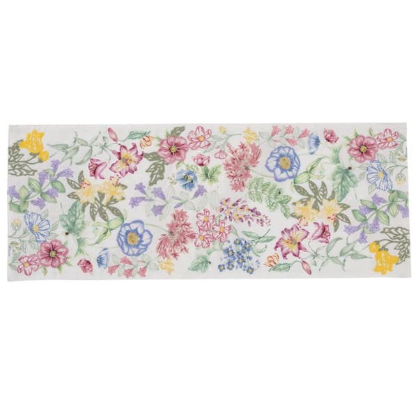 Lenox Butterfly Meadow Garden Embroidered Centerpiece, Multicolor - 14"W x 36"L