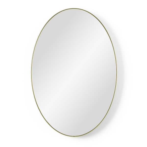Umbra HUBBA 24 in. H x36 in. W Modern Round Framed Brass Wall Decorative Mirror
