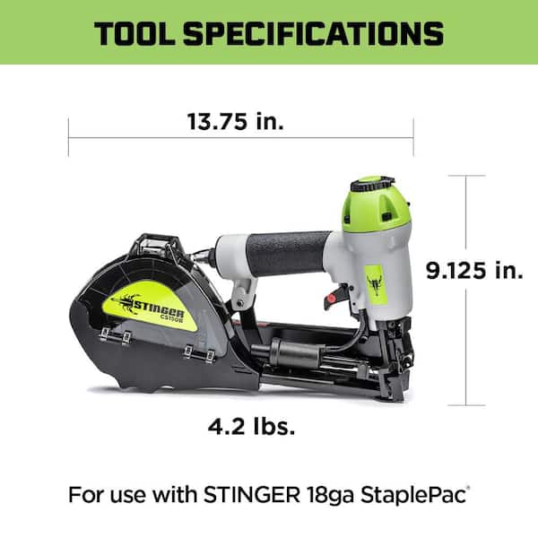 Stinger CS150B Pneumatic 18-Gauge Cap Stapler 0136012 - The Home Depot