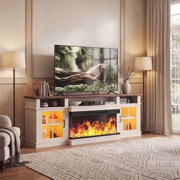 Sizzim 63 in. Freestanding Engineered Wood Electric Fireplace TV