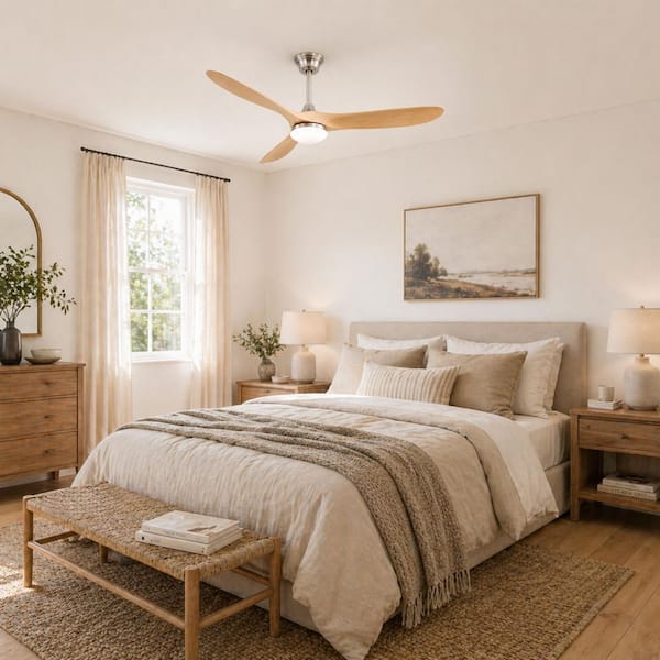 MODERN HABITAT 60 in. Indoor Downrod Mount Oak 3 ABS Blades