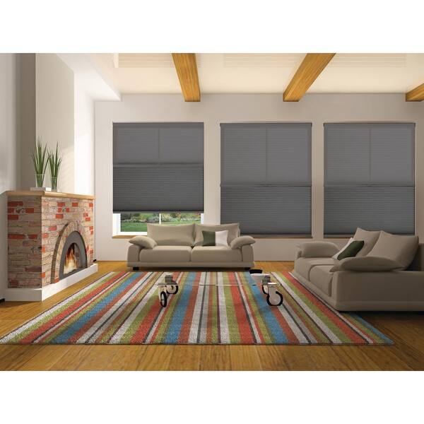 BlindsAvenue Anthracite Cordless Day/Night UV Blocking Fabric Cellular Shade with 9/16 in. Single Cell, 56.5 in. W x 72 in. L