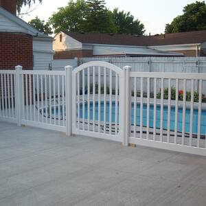 4 ft. x 4 ft. Premium Vinyl Yard and Pool Fence Gate with Powder Coated Stainless Steel Hardware