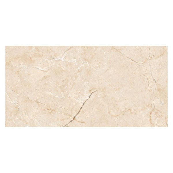 Kaia Natova Beige 12 in. x 24 in. Stone Look Semi-Polished Porcelain Wall and Floor Tile (9.69 sq. ft./ Case)