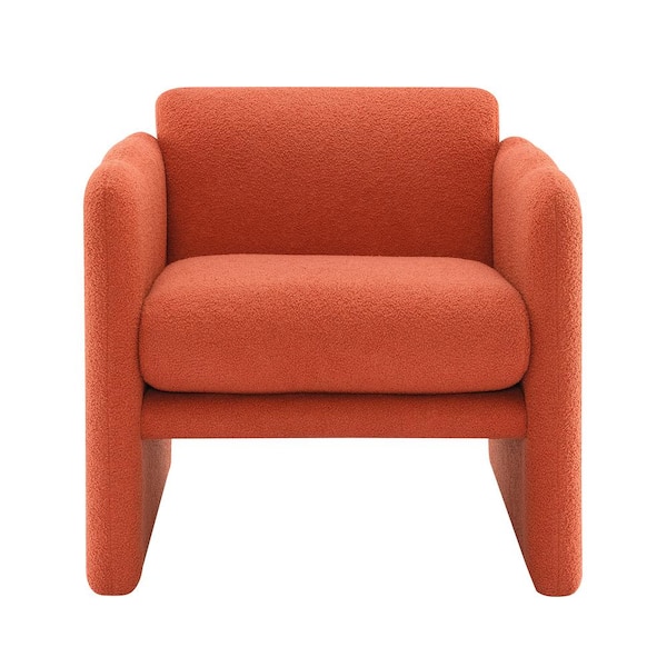 JUJABU Orange Plywood Arm Chair with Waved Arms for Primary Living Space