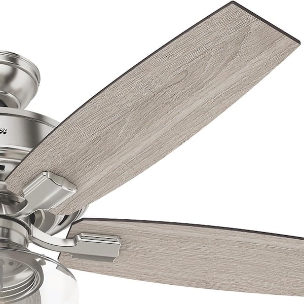 Hunter  52" Bennett Brushed Nickel Ceiling Fan with Light with Handheld Remote 