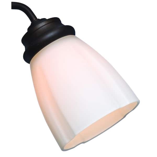 Casablanca 2-1/4 in. Ribbed Deco Cased White Glass Ceiling Fan Light (4-Set)