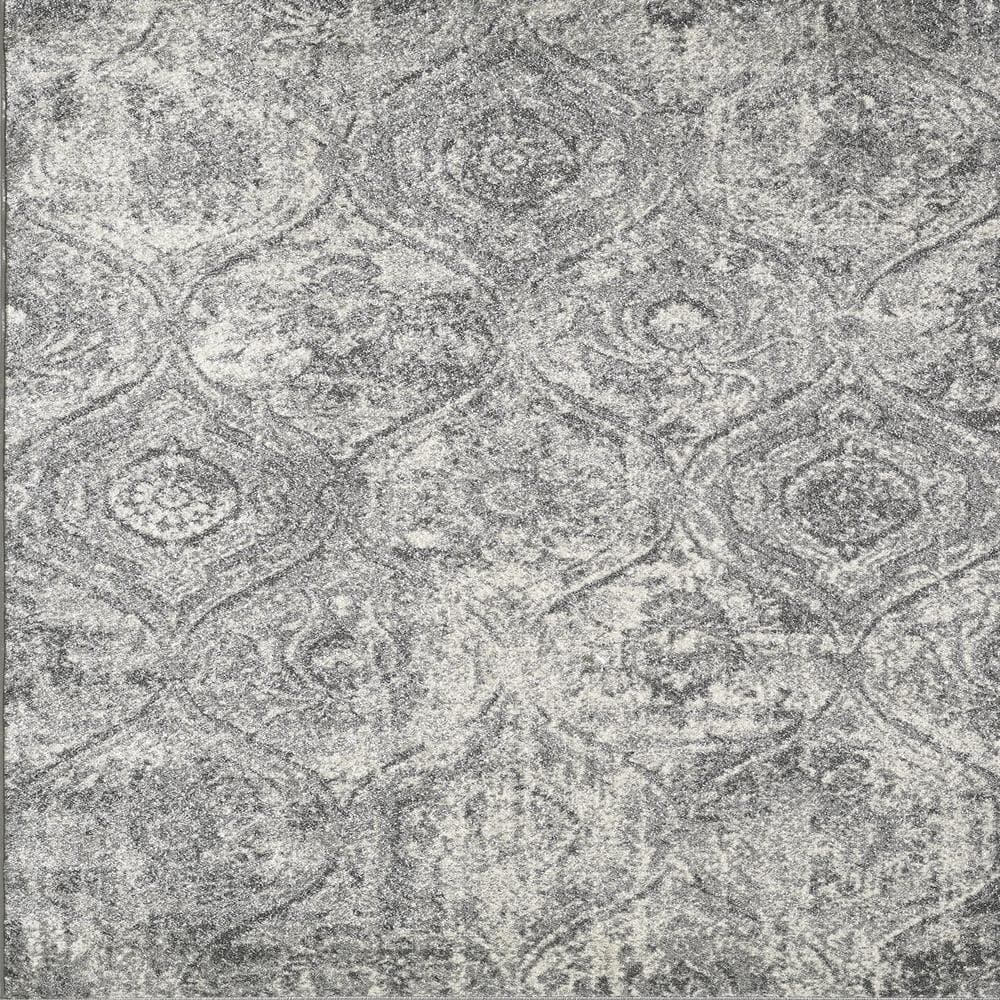 Eviva Loops Gray/Cream 2 ft. x 8 ft. Oriental Runner Rug RG1145-2X8GC ...