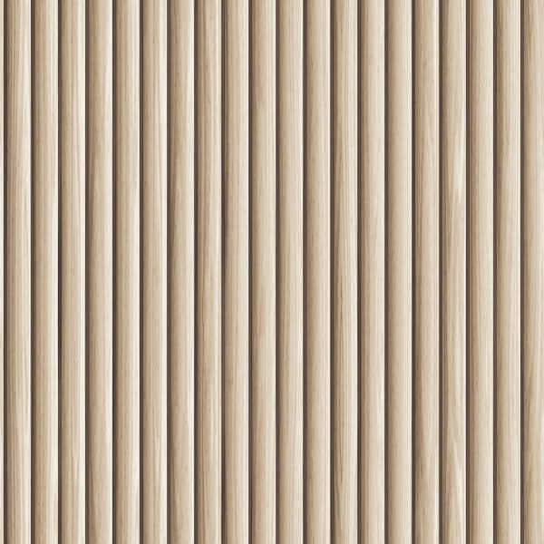 Tempaper Blonde Reeded Wood Vinyl Peel and Stick Removable Wallpaper, (Covers 28 sq. ft.)