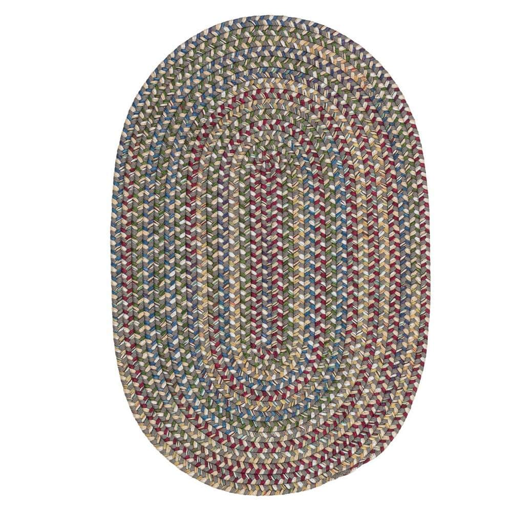 Millwork Grey 6 ft. x 9 ft. Tweed Indoor Oval Area Rug