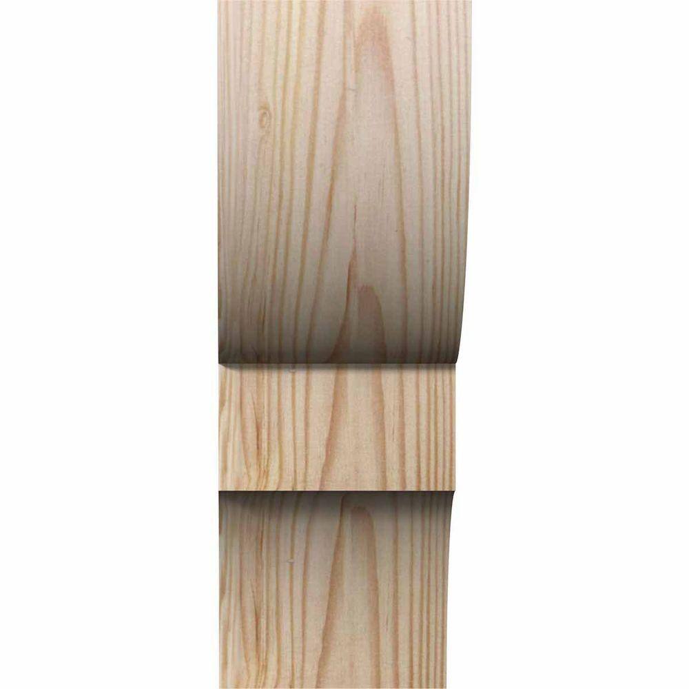Douglas Fir Smooth Rustic Wood Corbel, 10" Height