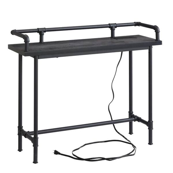 Vecelo Narrow Long Sofa Table 394 In L Charcoal Gray 277 In H Rectangle Wooden Console 8989