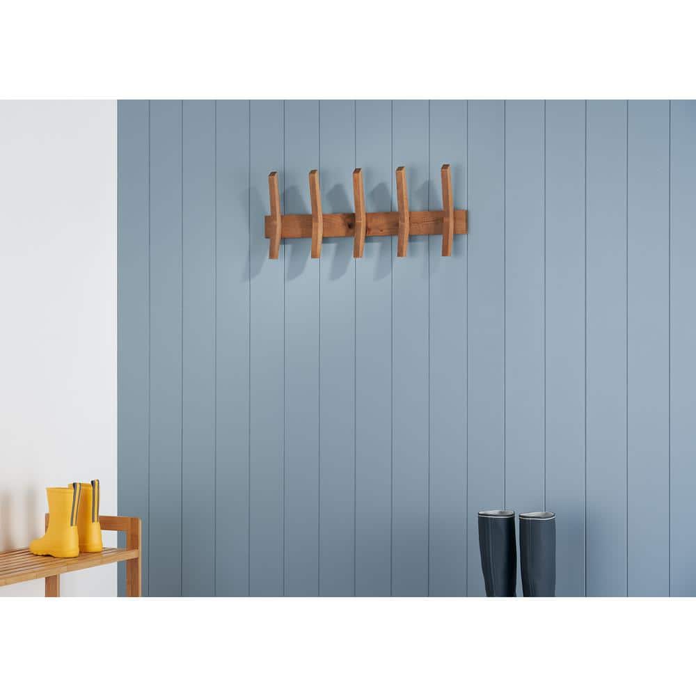 Walnut Mid-Century Coat Rack with 5 Wooden Hooks