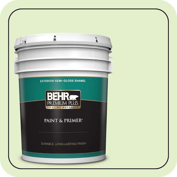 BEHR PREMIUM PLUS 5 gal. #420C-2 Water Sprout Semi-Gloss Enamel Exterior Paint & Primer