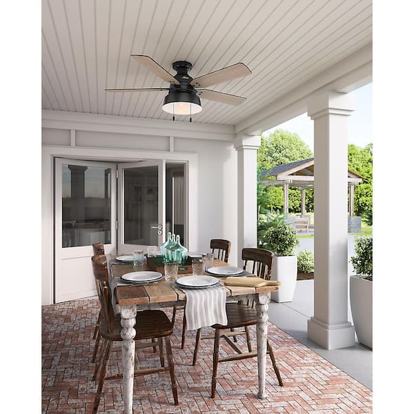Hunter 52 in Mill Valley Low Profile Matte Black Ceiling Fan 59310 New 