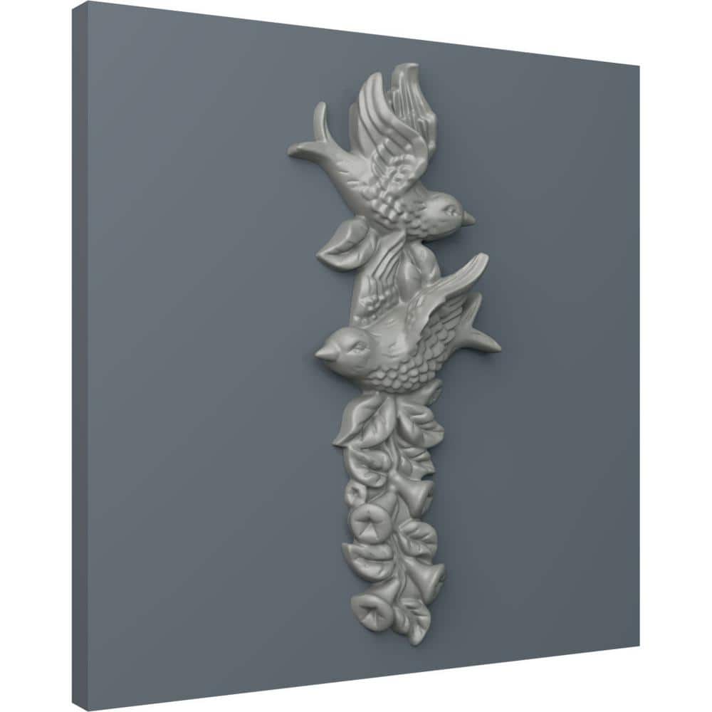 White Polyurethane Bird Drop Applique Onlay